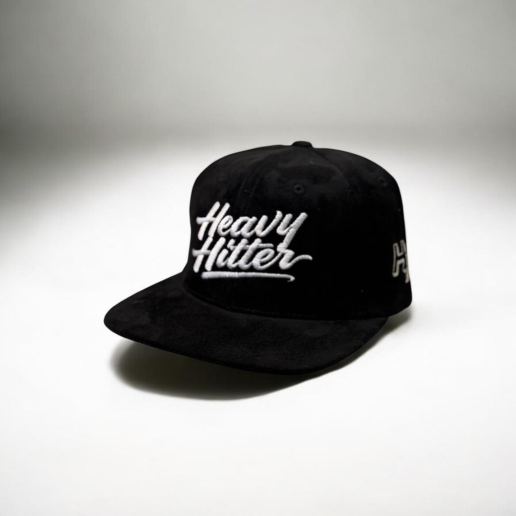 Black/White suede hat