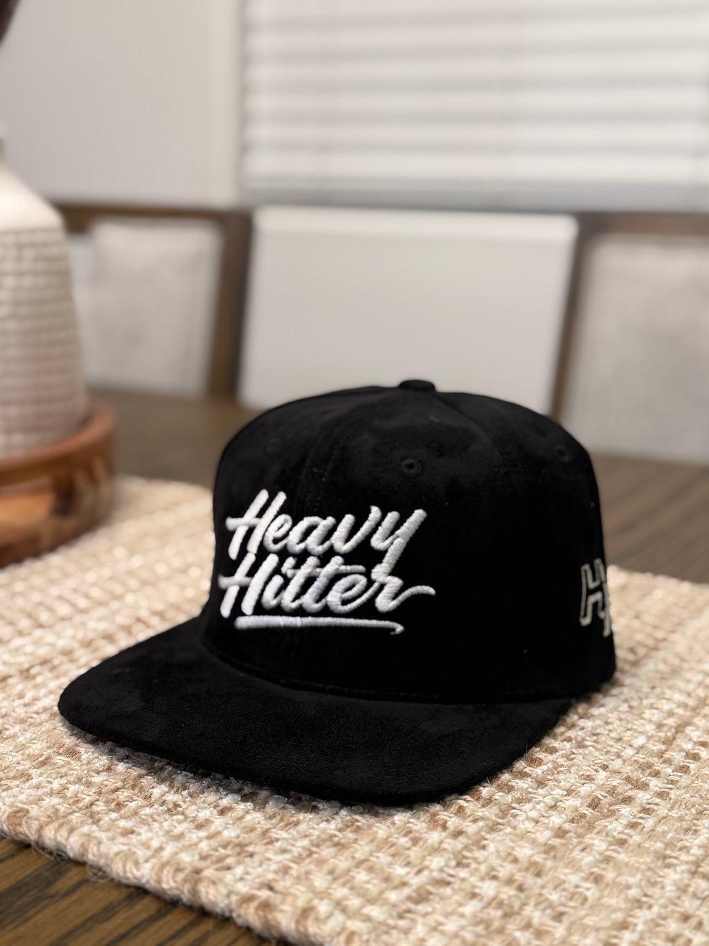 Black/White suede hat