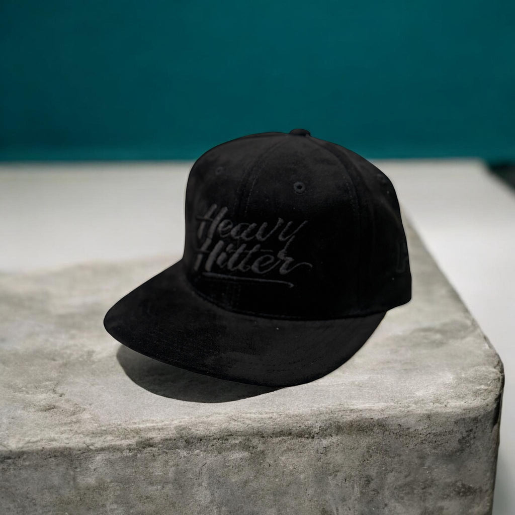 Black on black suede hat