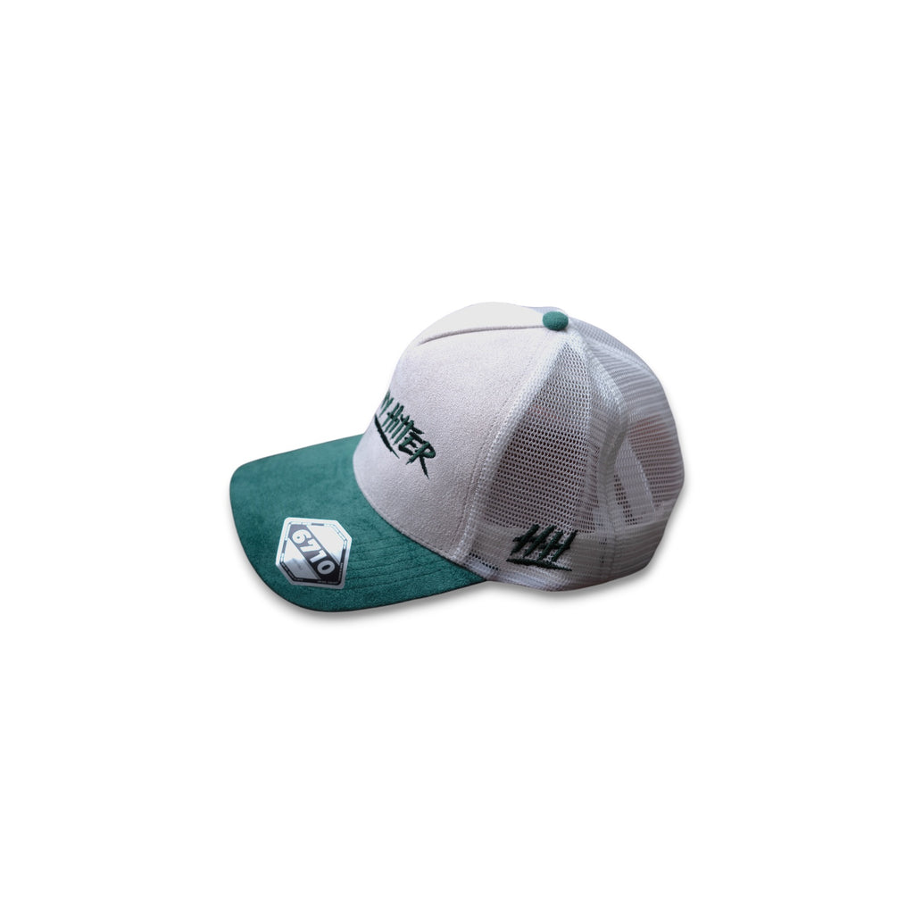 Heavy Hitter White / Green Hat 2-logo