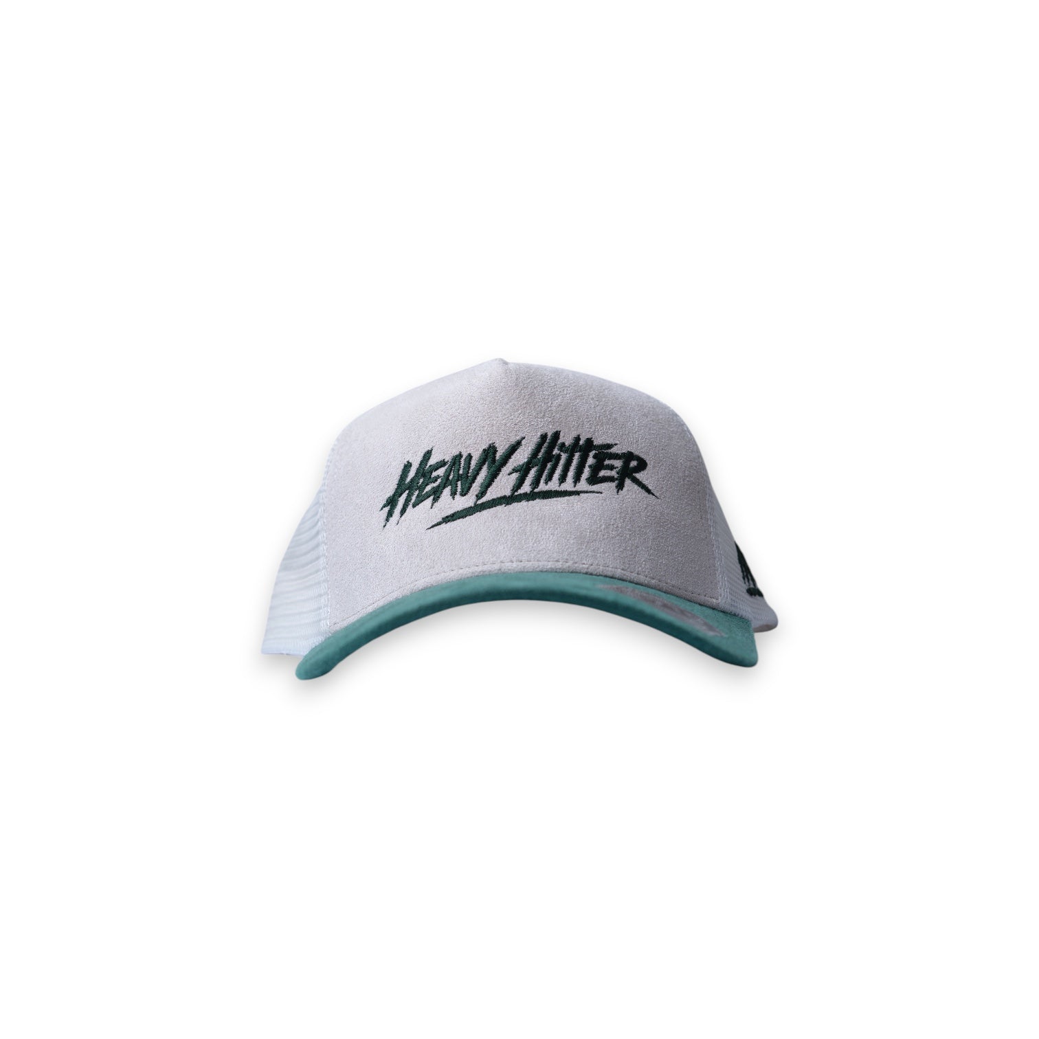 Heavy Hitter White / Green Hat 2-logo