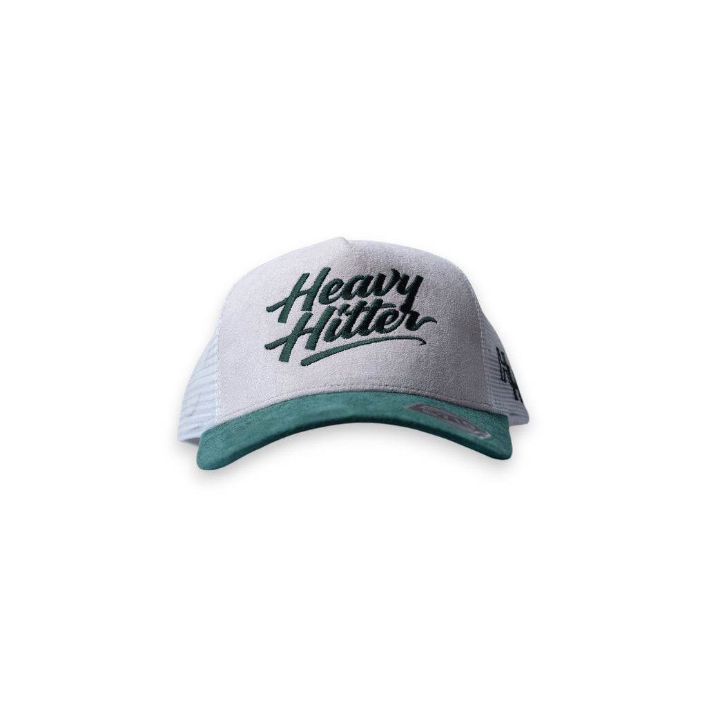 Heavy Hitter White / Green Hat 1-logo