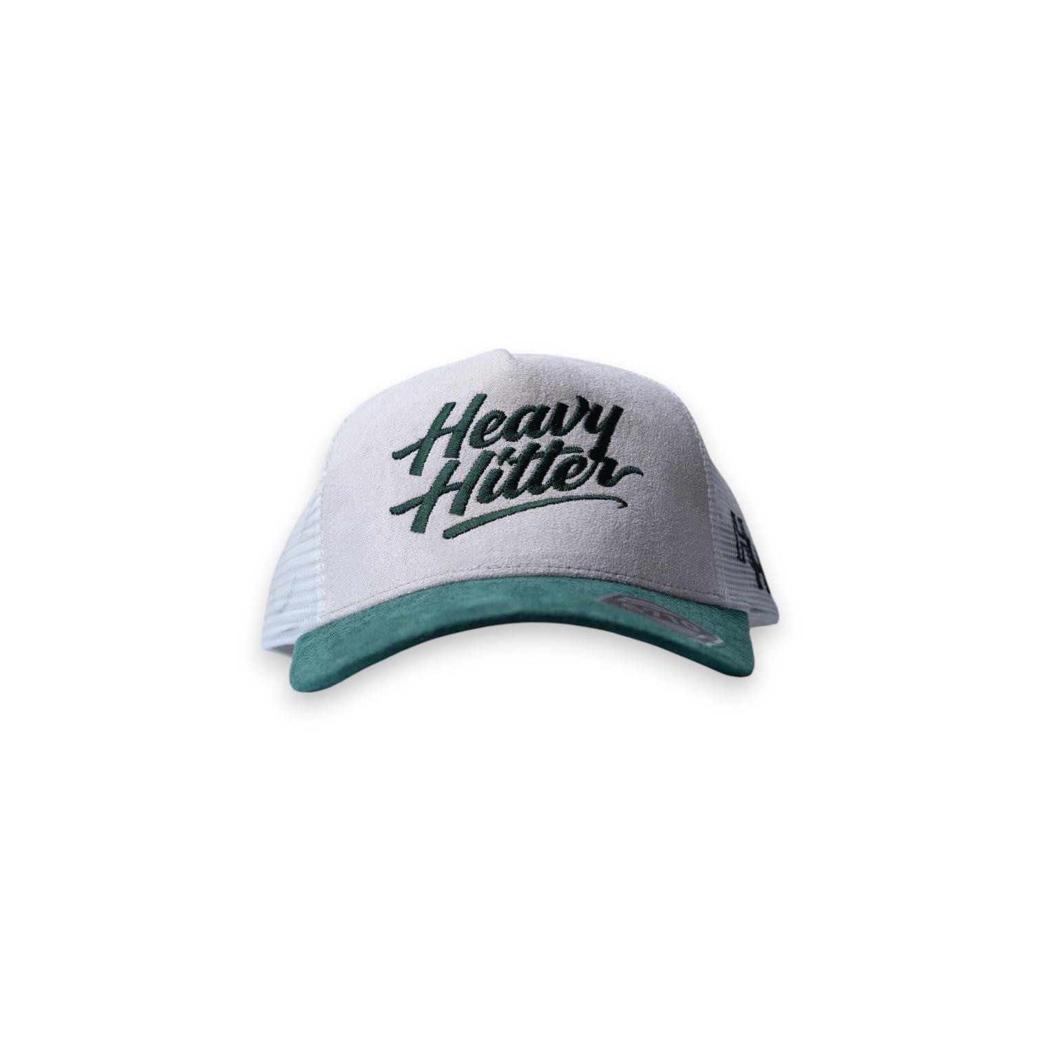 Heavy Hitter White / Green Hat 1-logo