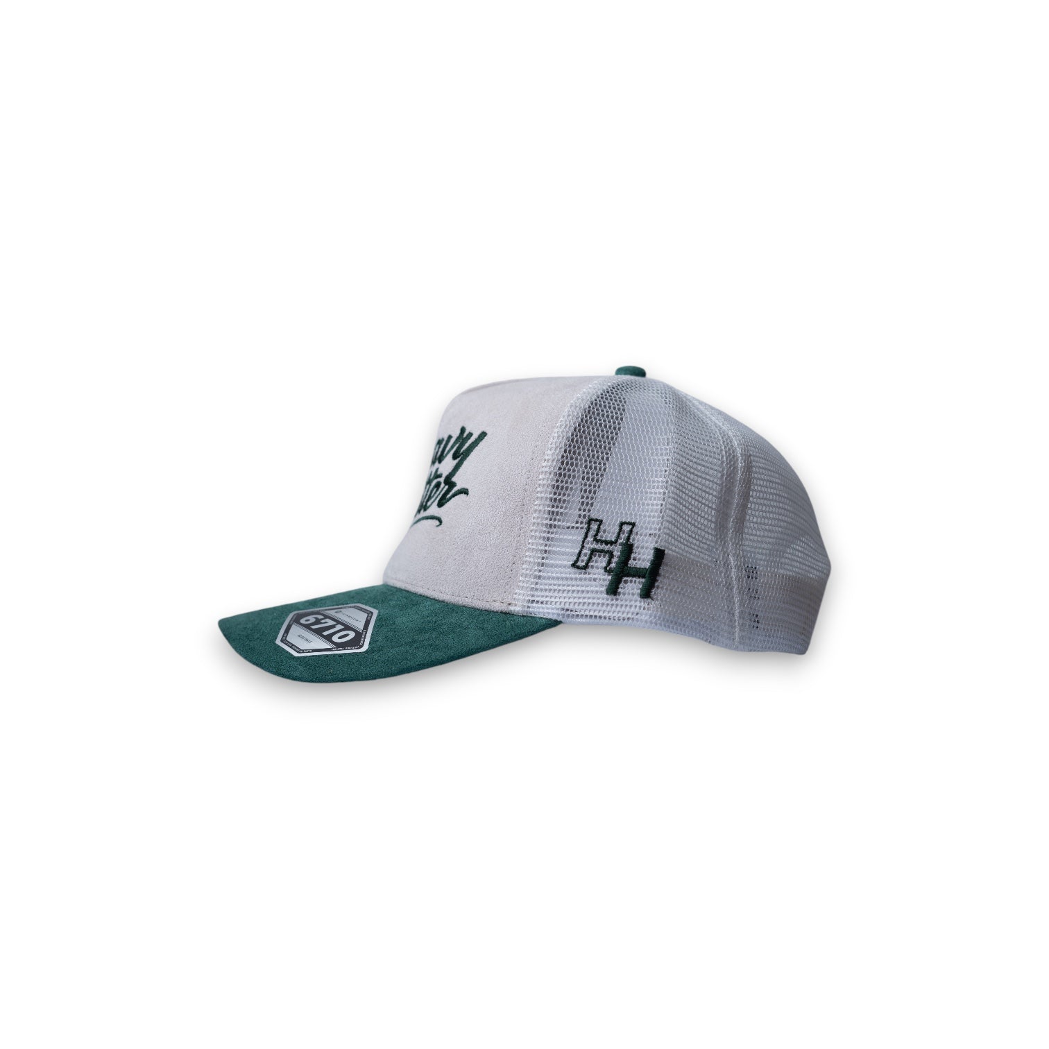 Heavy Hitter White / Green Hat 1-logo