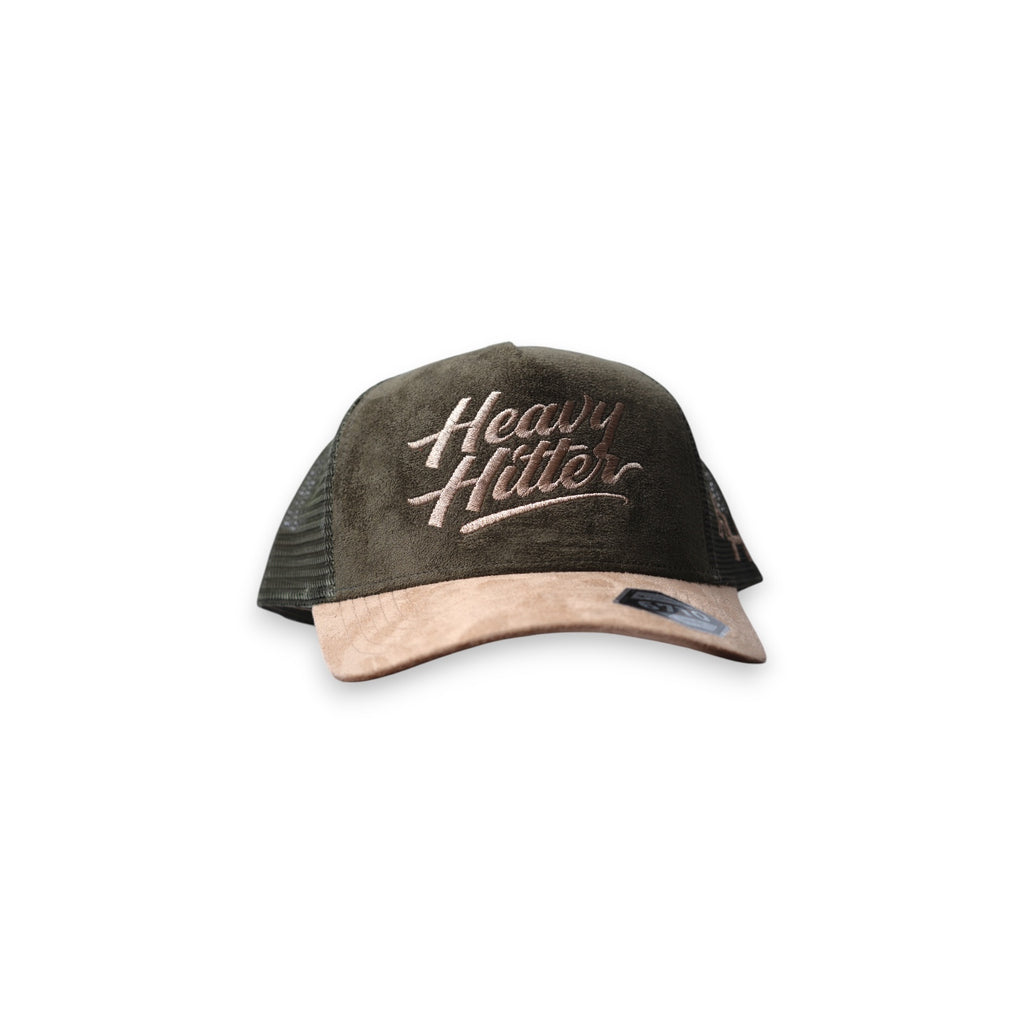 Heavy Hitter Olive Green / Beige Hat 1-Logo