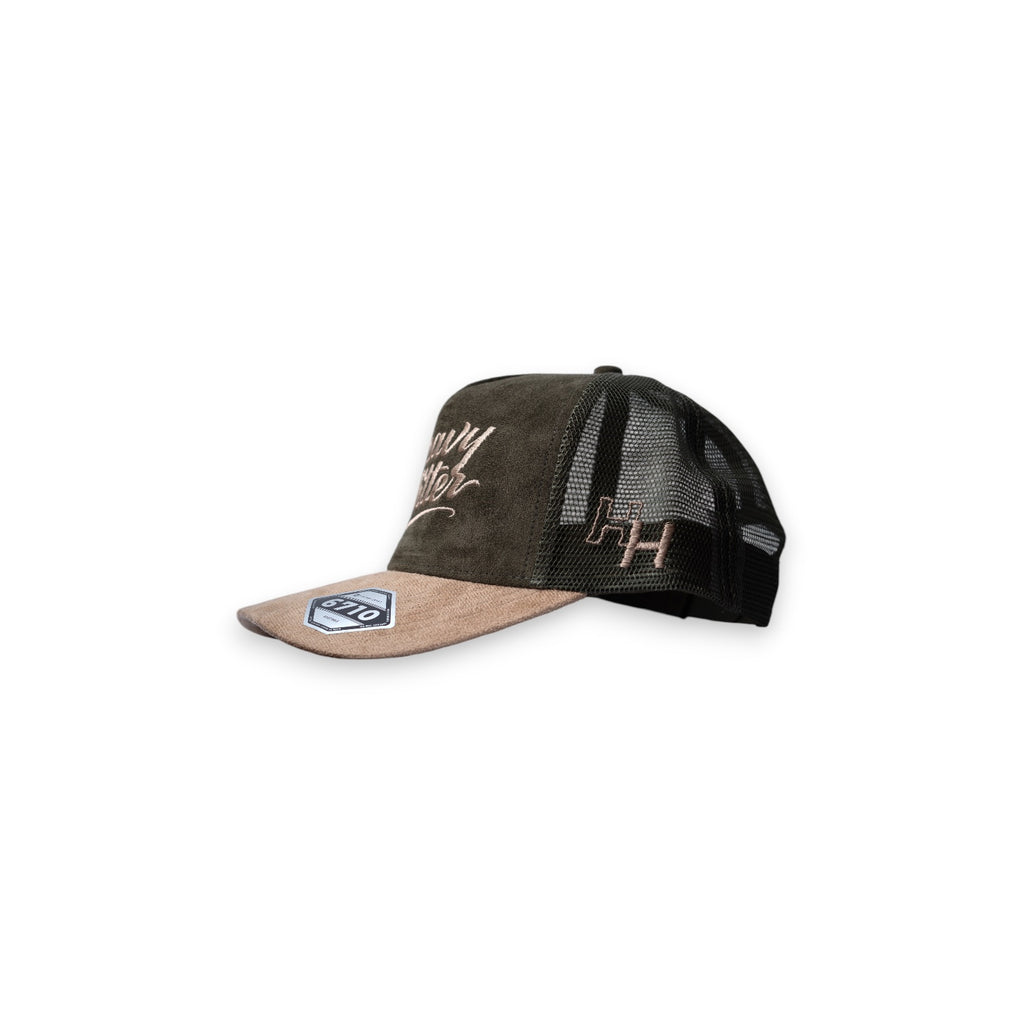 Heavy Hitter Olive Green / Beige Hat 1-Logo