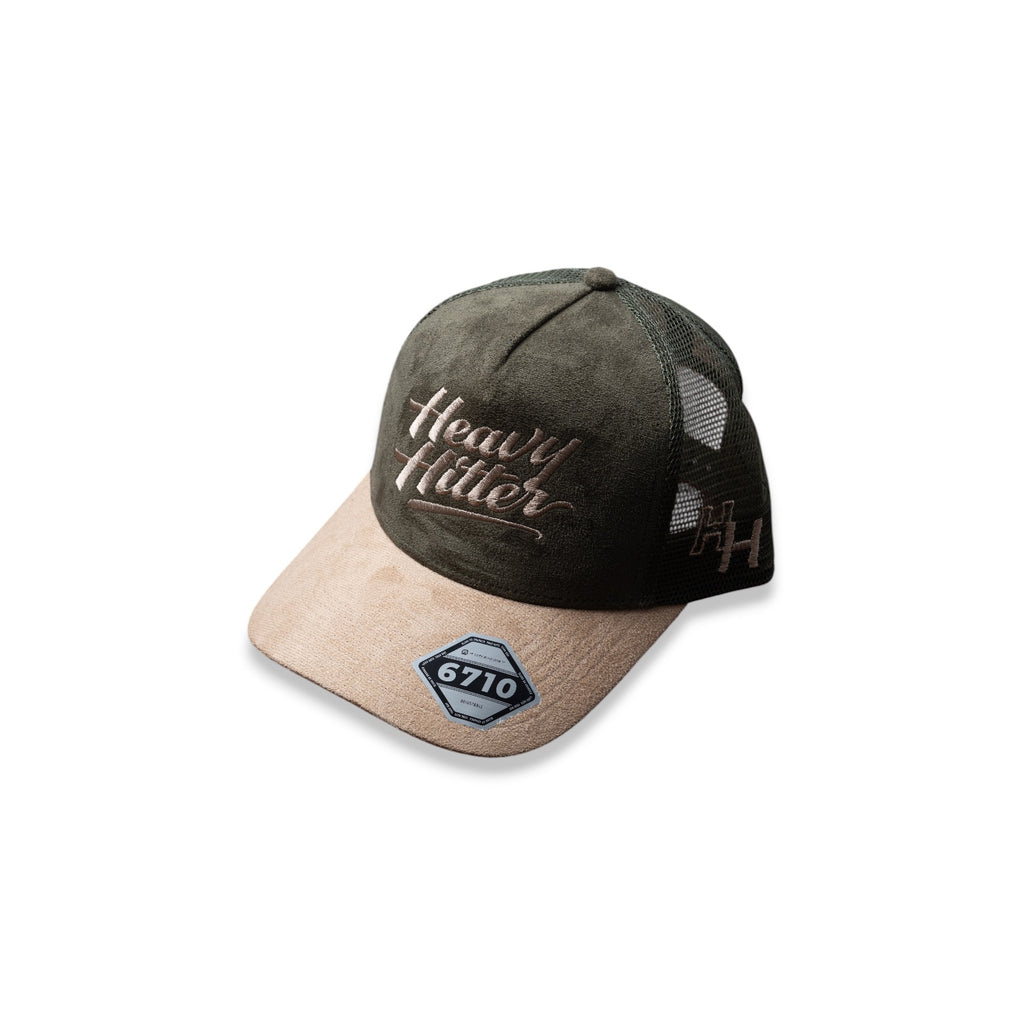 Heavy Hitter Olive Green / Beige Hat 1-Logo