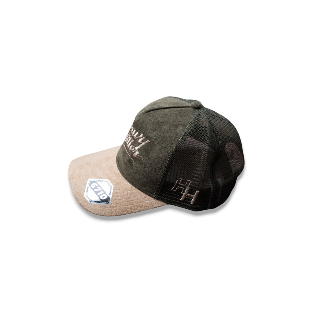 Heavy Hitter Olive Green / Beige Hat 1-Logo